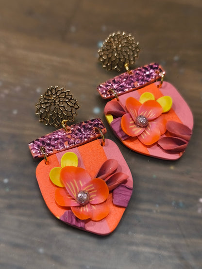 Boucles d'oreilles jardin fleuri