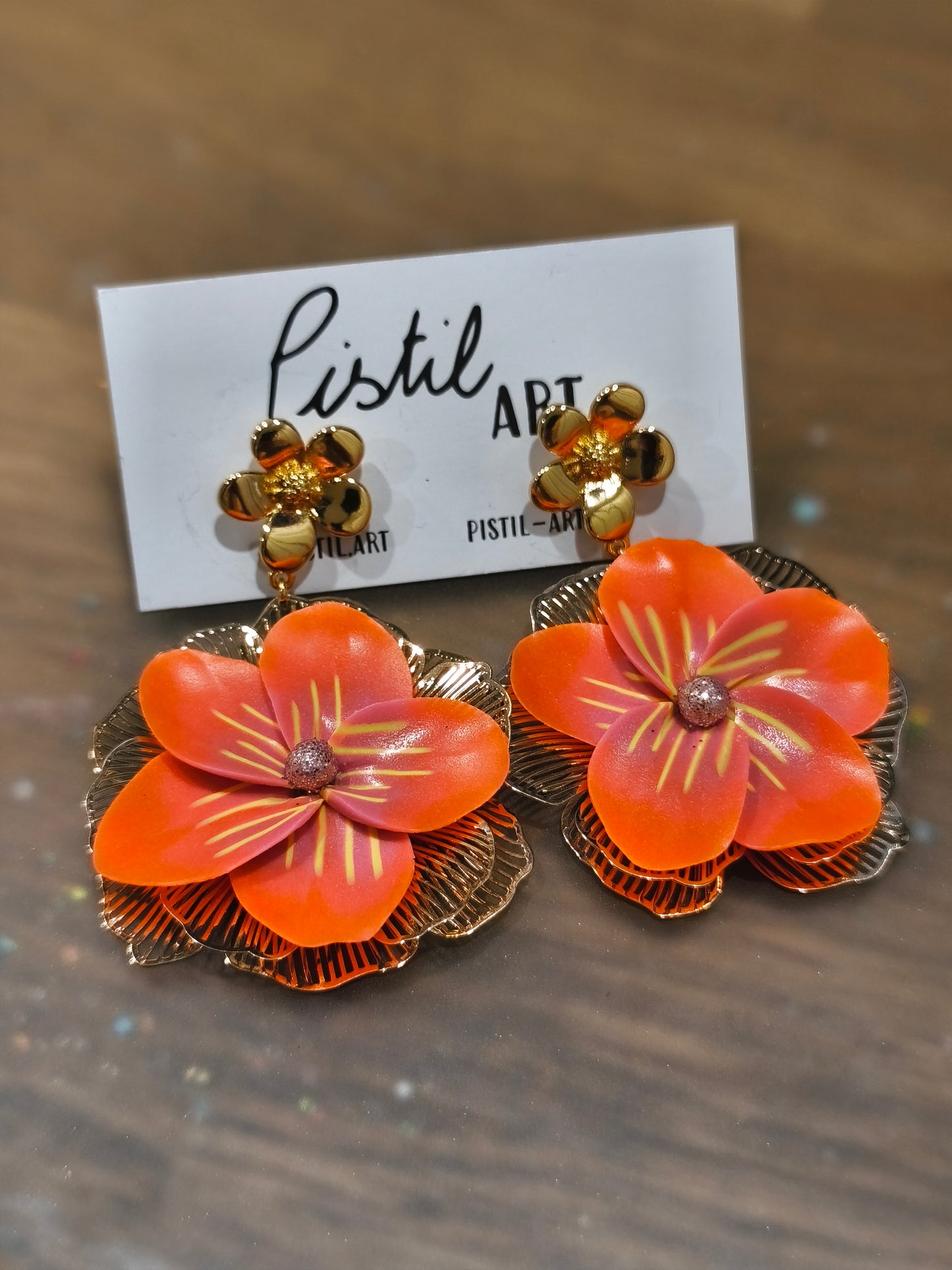 Boucles d'oreilles fleur Coralie