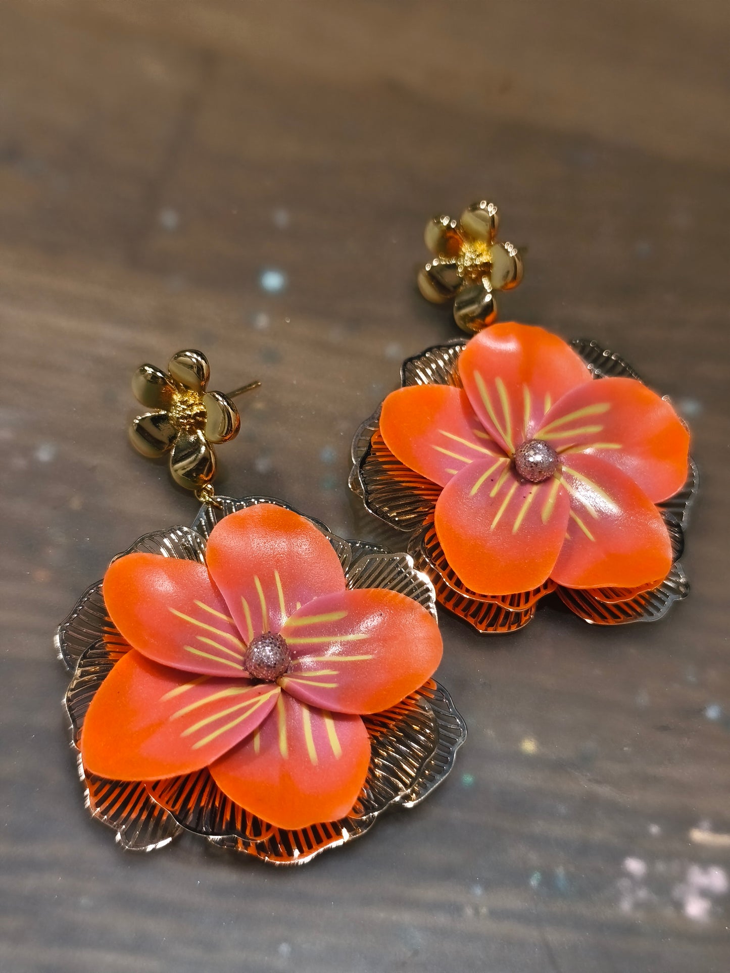 Boucles d'oreilles fleur Coralie