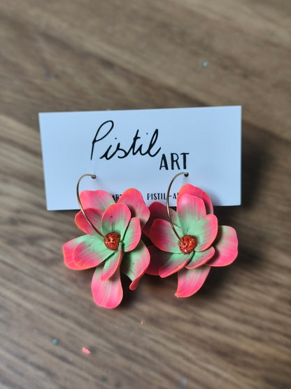 Boucles d'oreilles créole fleur