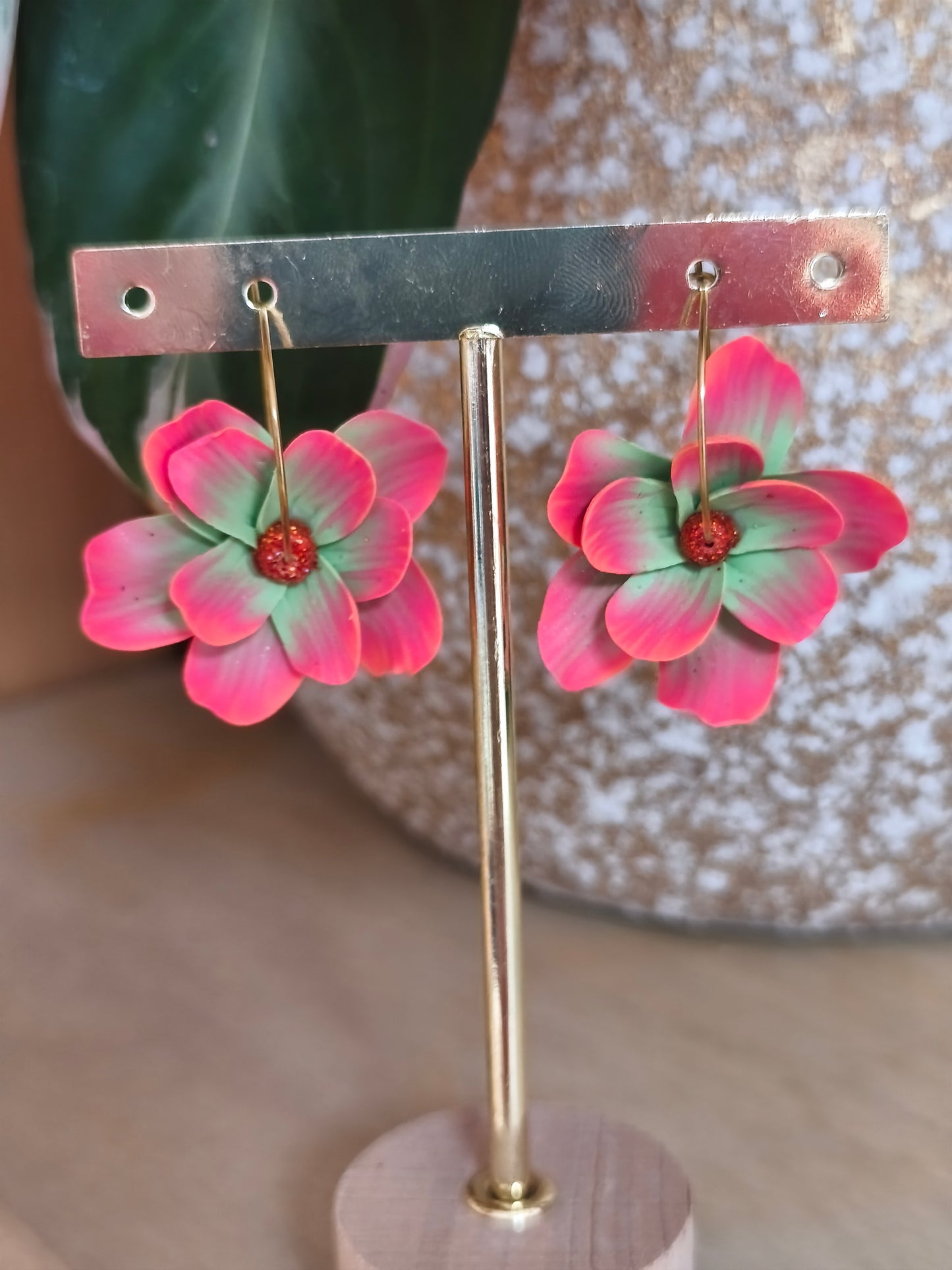Boucles d'oreilles créole fleur