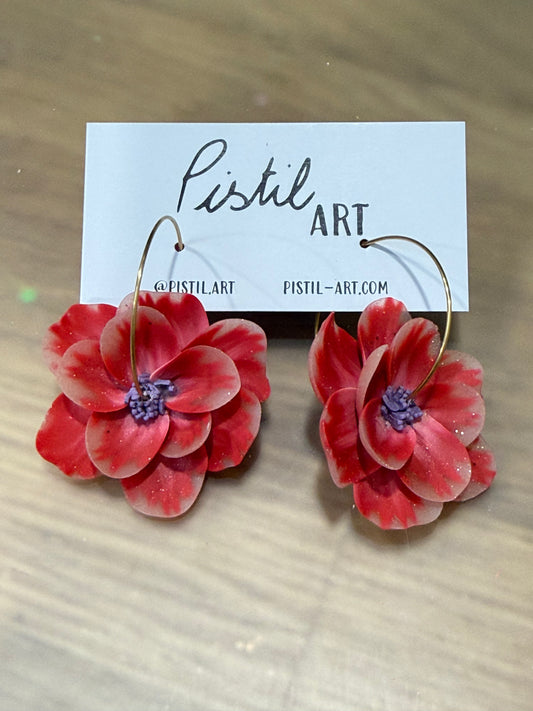 Boucles d'oreilles créole fleur